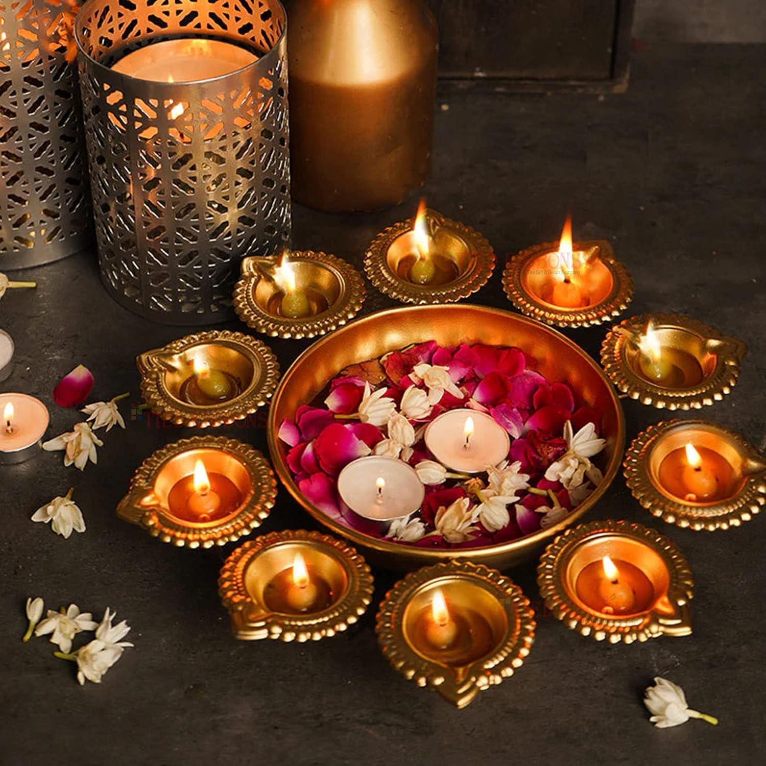 Metal Diya Shaped