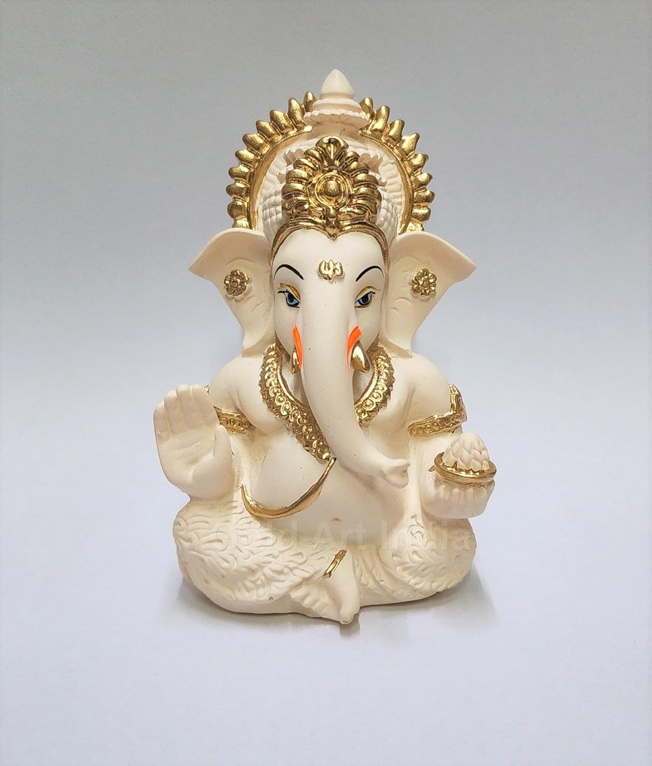 Ganesha Car Dashboard Idol, Peach Ivory Finish