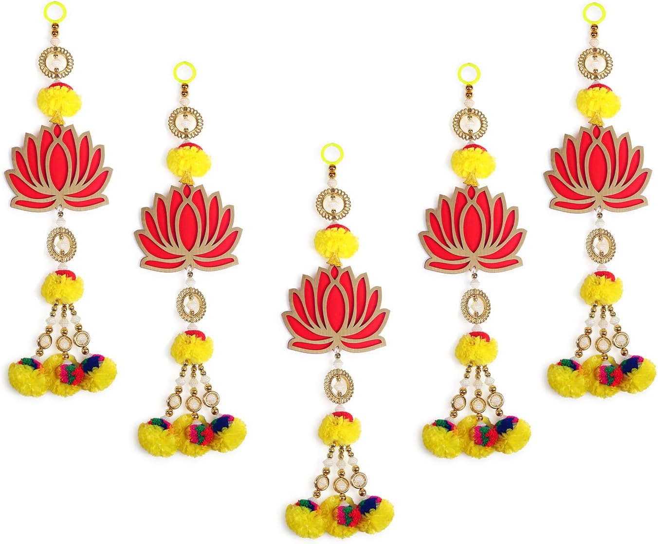 5-Piece Lotus Marigold Latkan Door Hanging Set